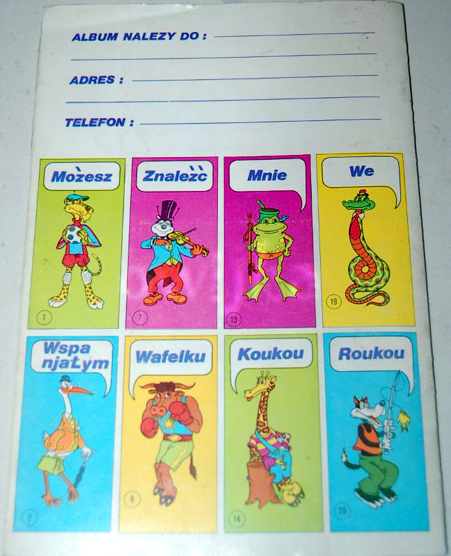 Gallery – Koukou Roukou 1 – stickers and album – museum of collections